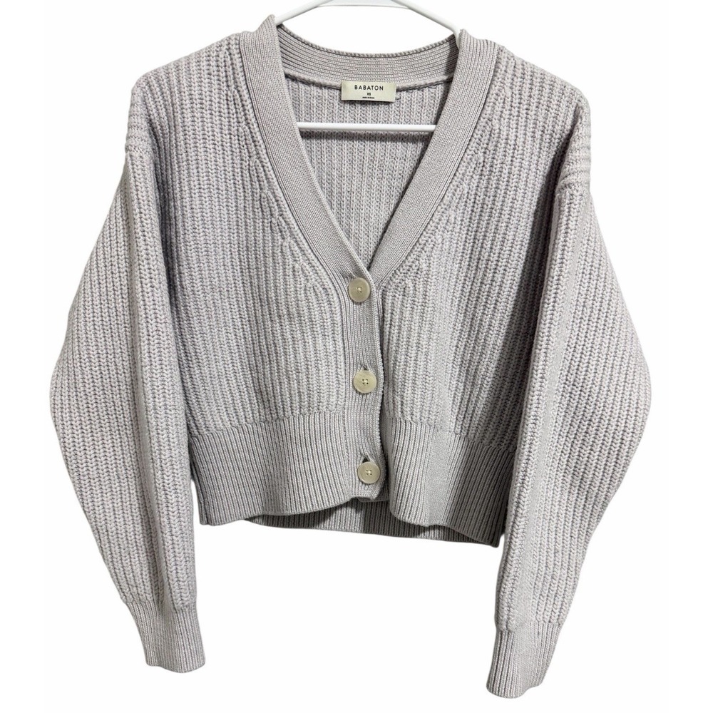 Babaton Aritzia Canberra Merino Wool Cardigan Light Purple/Gray  Women's Size XS